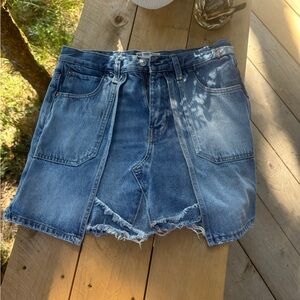 Free People We bare with me denim mini skirt.